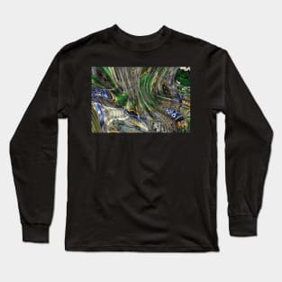 Go with the Flow in Blue and Green Long Sleeve T-Shirt